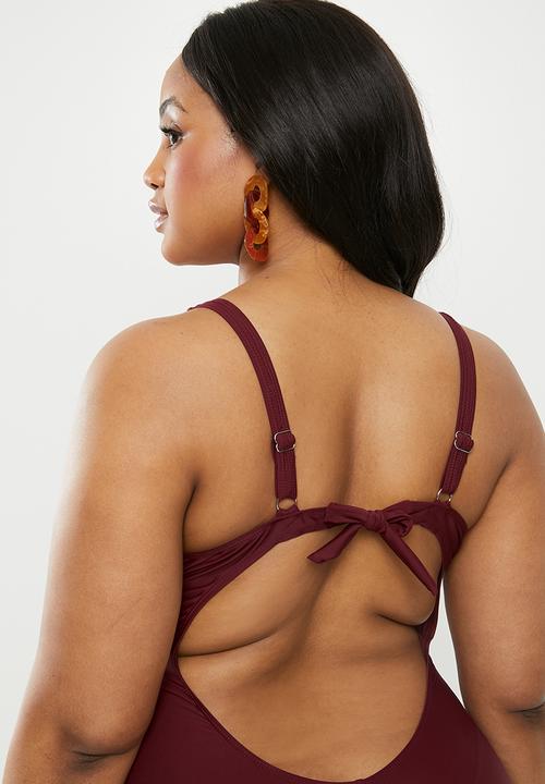 Bacon Bikinis - Shannon plus one piece - burgundy