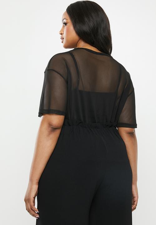 Superbalist - Mesh boxy tee - black