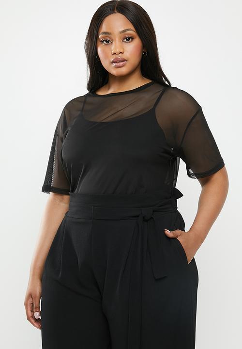 Superbalist - Mesh boxy tee - black