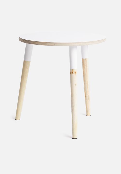 Native Decor - Birch round side table - white