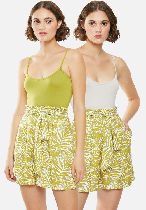 Superbalist - 2 pack cami bodysuit - green & neutral