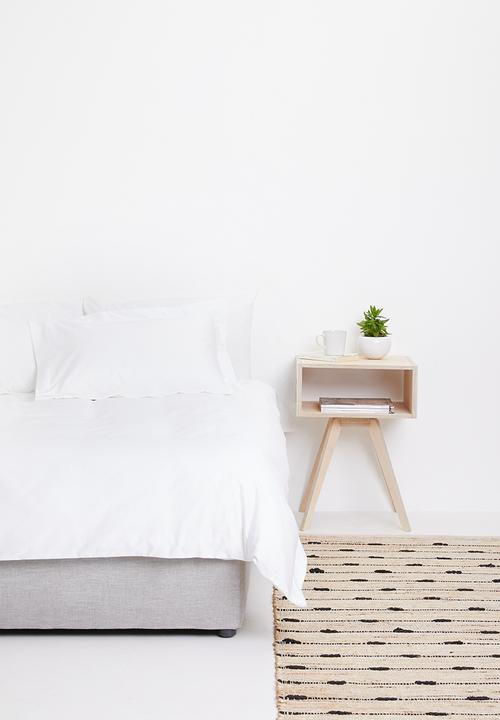 Sheraton Textiles - 400tc Egyptian cotton oxford satin st duvet cover set - white 