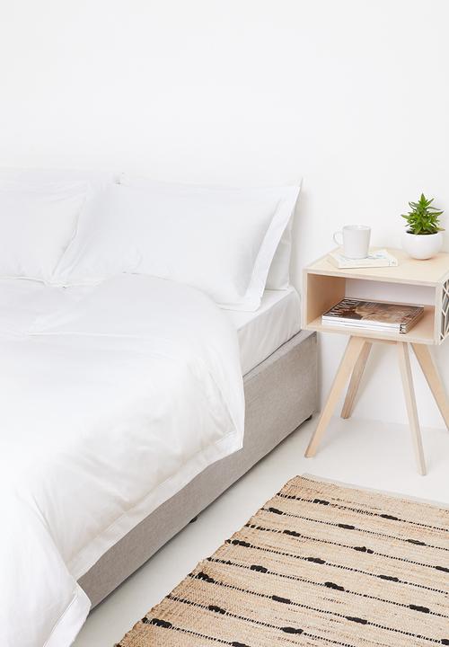 Sheraton Textiles - 400tc Egyptian cotton oxford satin st duvet cover set - white 