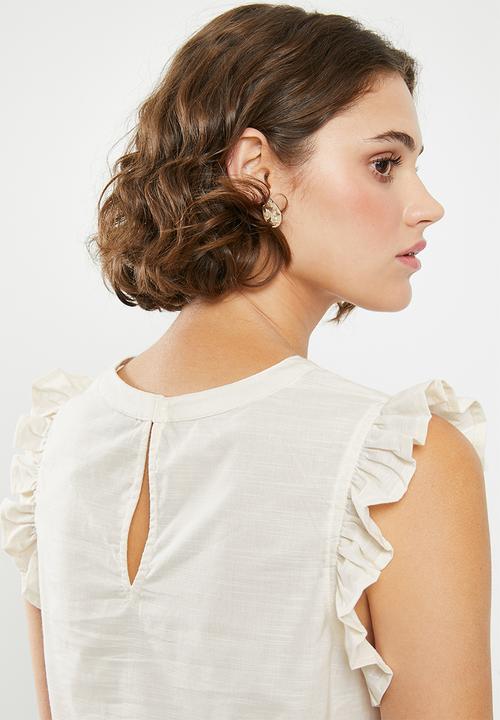 Vero Moda - Lynn frill top - cream