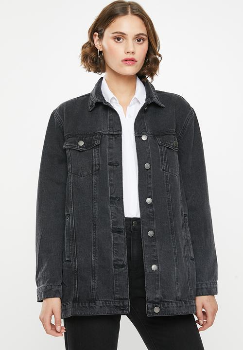 Superbalist - Longline denim trucker - black