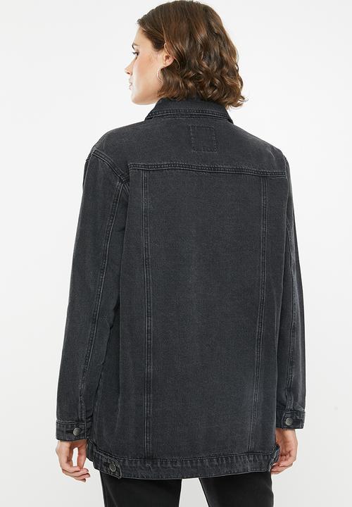 Superbalist - Longline denim trucker - black