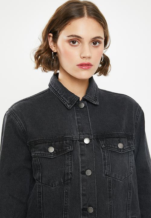 Superbalist - Longline denim trucker - black