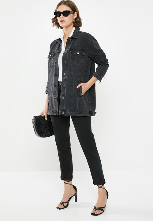 Superbalist - Longline denim trucker - black