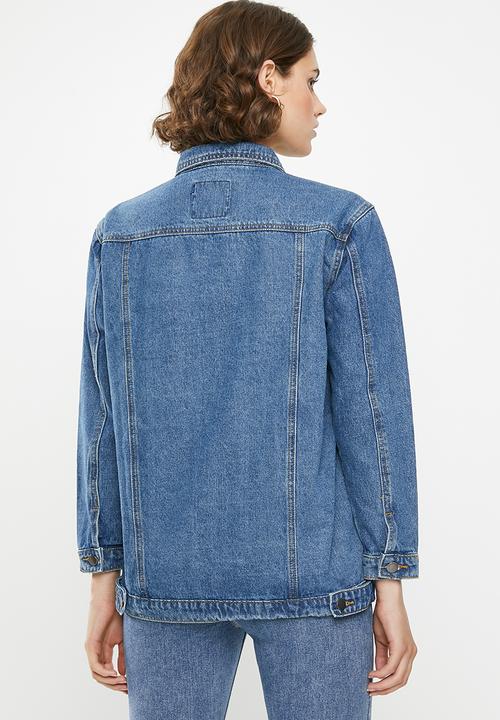 Superbalist - Longline denim trucker - blue