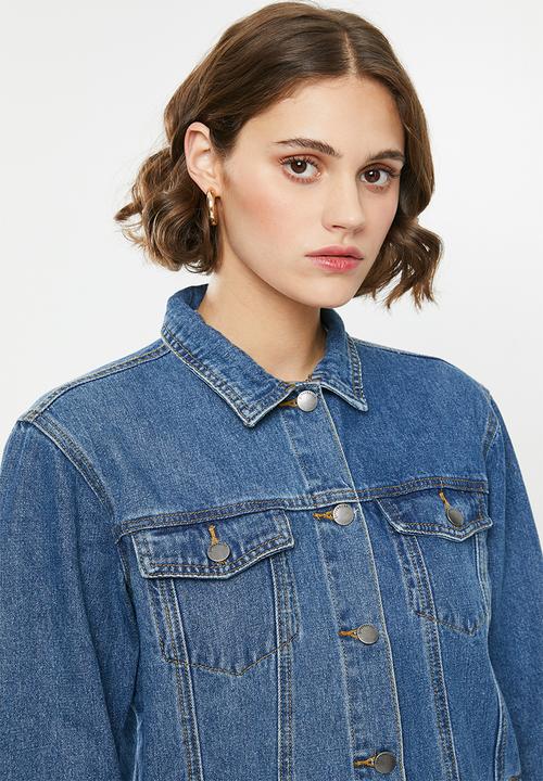 Superbalist - Longline denim trucker - blue