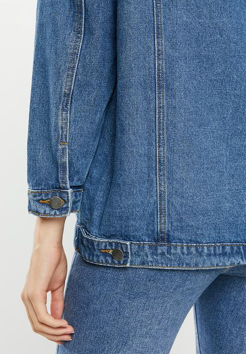 Superbalist - Longline denim trucker - blue