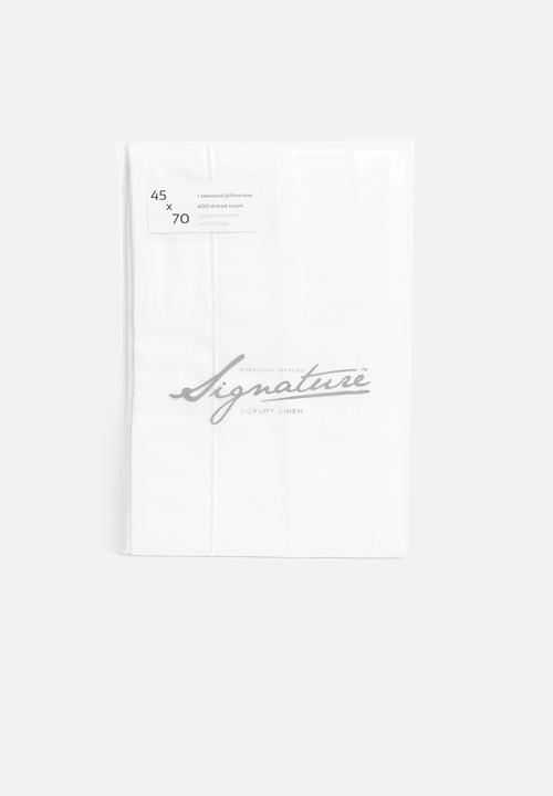Sheraton Textiles - 400tc Egyptian cotton oxford satin st pillowcase - white 