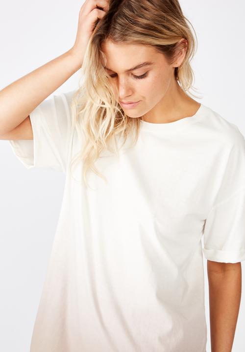 Cotton On - The relaxed boyfriend tee - cream & grey 