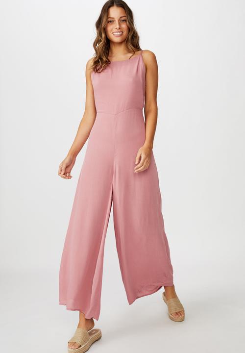 pink cotton jumpsuit