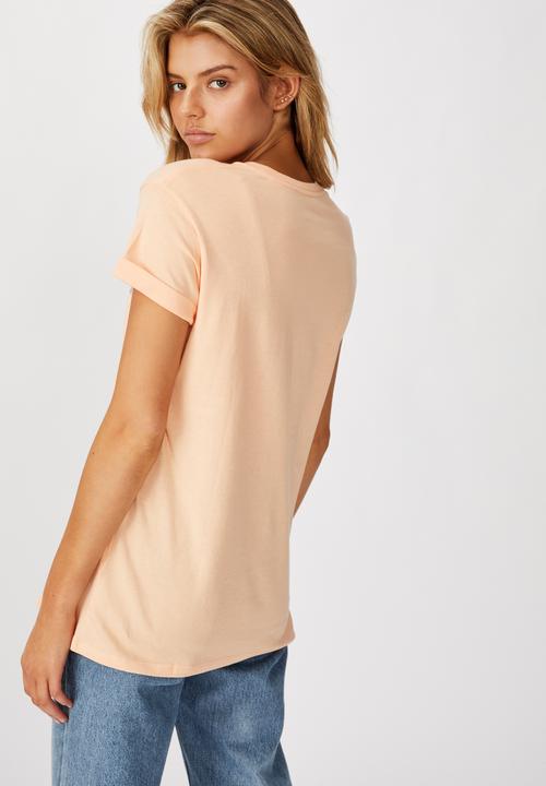 Cotton On - Classic Christmas T-shirt fa la la - peach 