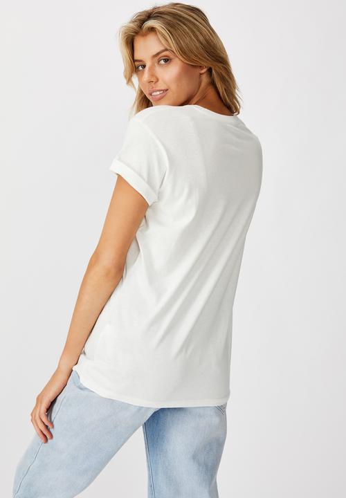 Cotton On - Classic slogan T-shirt C'esta La - cream