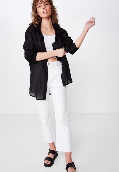 Cotton On - Savannah oversized resort shirt - black