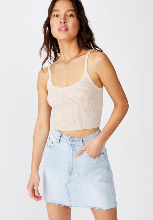Cotton On - Lara cropped fine tank top - neutral 
