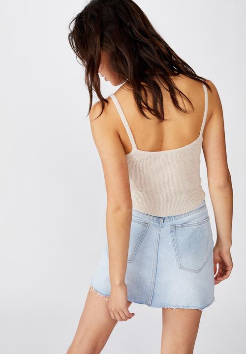 Cotton On - Lara cropped fine tank top - neutral 