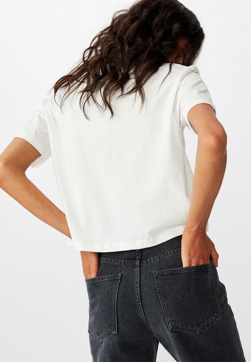 Cotton On - Tbar Cali graphic cropt tee bahamas - white