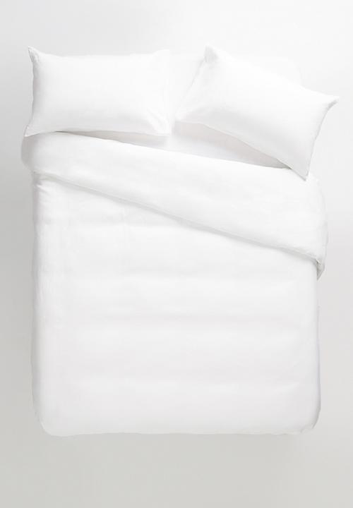 100 Linen Duvet Cover Set White Sheraton Textiles Bedding