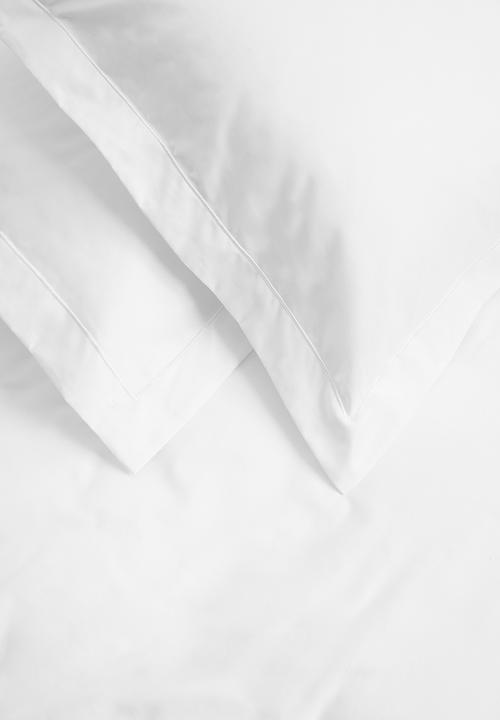 Sheraton Textiles - 400tc Egyptian cotton oxford satin st duvet cover set - white 