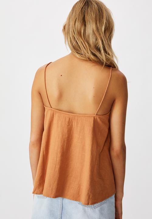 Cotton On - Wide heart lace trim cami - bronze