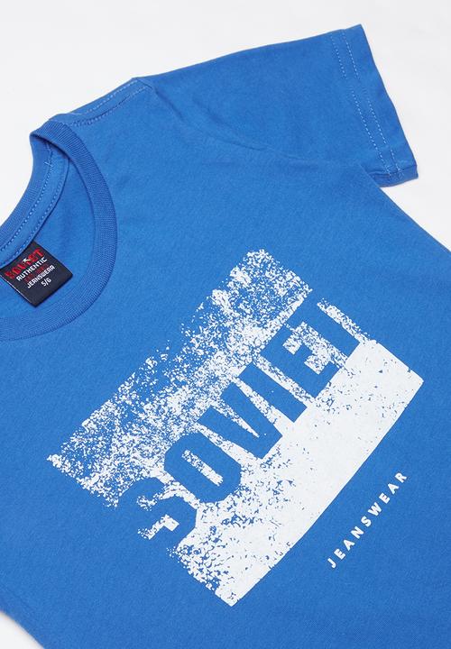 SOVIET - Boys logo tee - blue