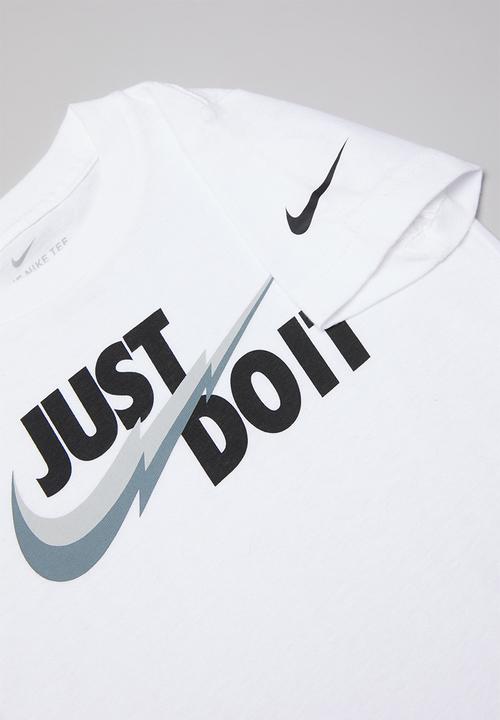 Nike - Nike boys just do it  swoosh split bolt - white