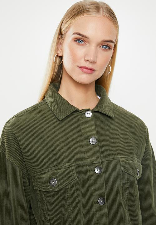 Cotton On - Cord hem release shacket - khaki