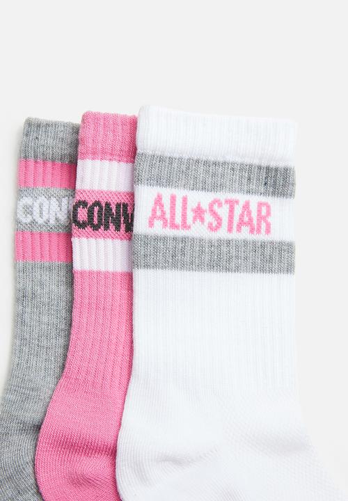 Converse - Converse basic wordmark crew 3 pack socks - multi