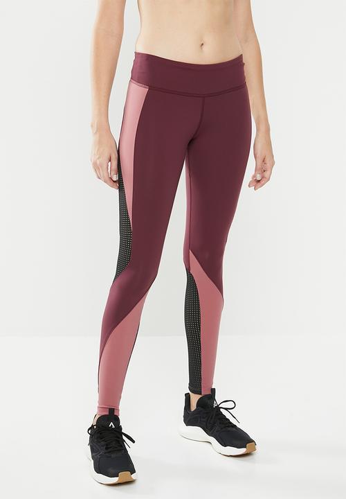 reebok burgundy leggings