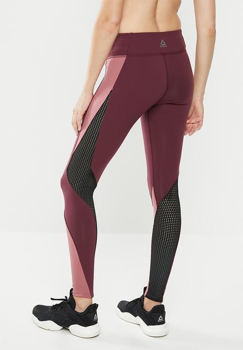 Reebok - Reebok lux tights - burgundy