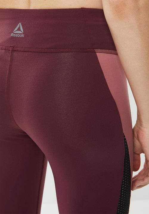 Reebok - Reebok lux tights - burgundy