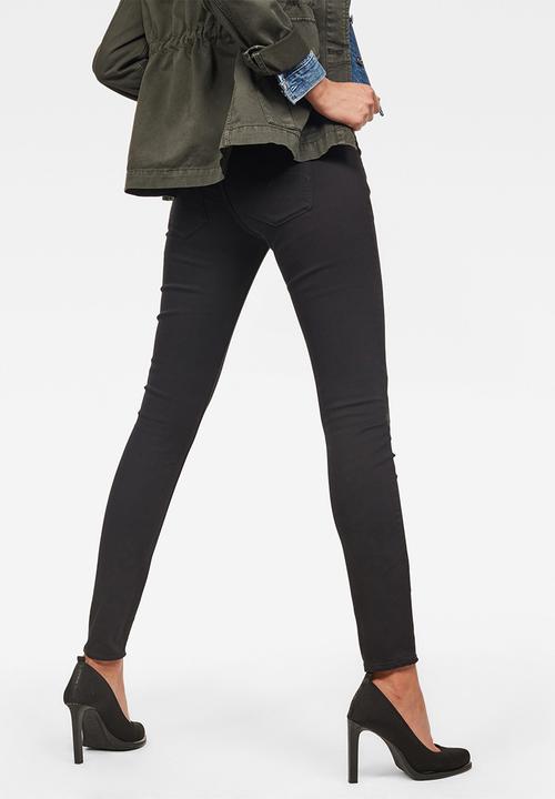 G-STAR - 3301 deconst low skinny jean - black