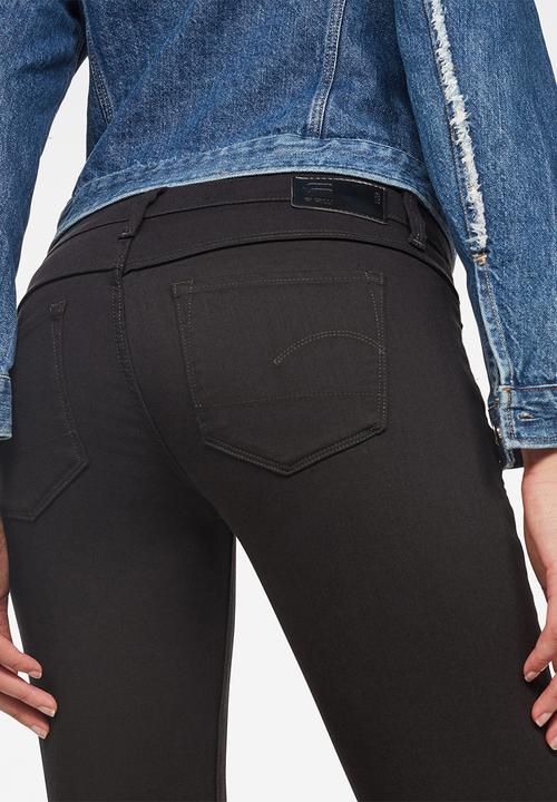 G-STAR - 3301 deconst low skinny jean - black