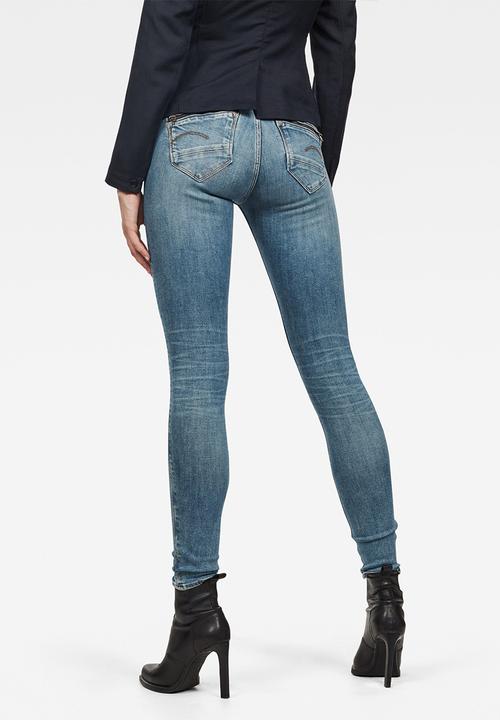 G-STAR - Midge zip mid skinny jeans - blue