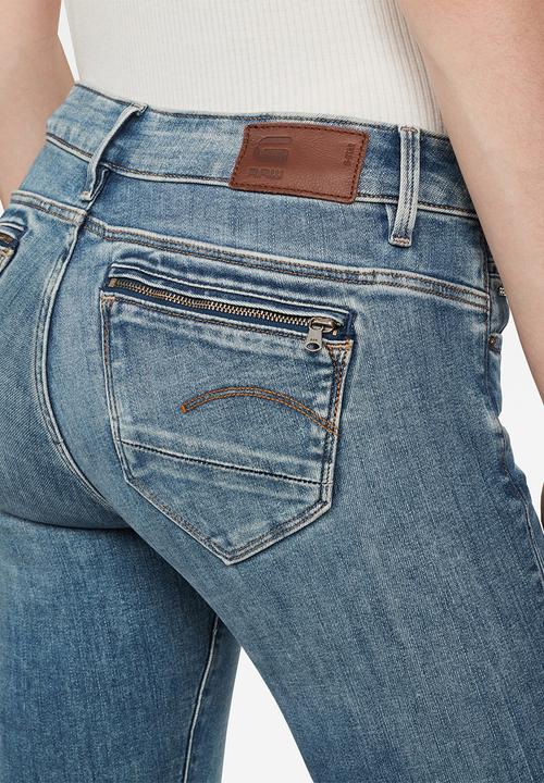 G-STAR - Midge zip mid skinny jeans - blue