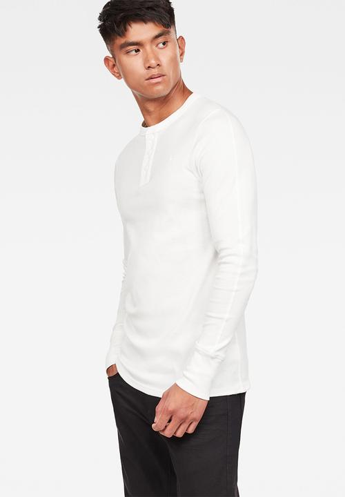 G-STAR - Korpaz grandad long sleeve tee - white