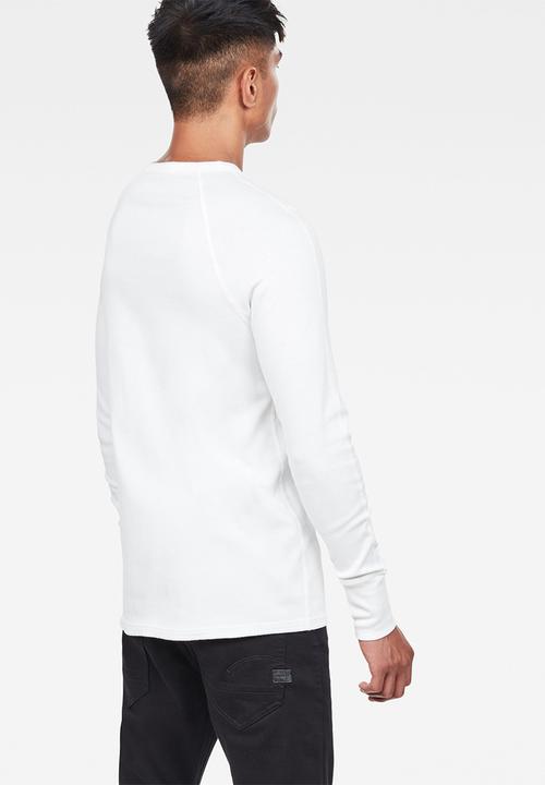 G-STAR - Korpaz grandad long sleeve tee - white
