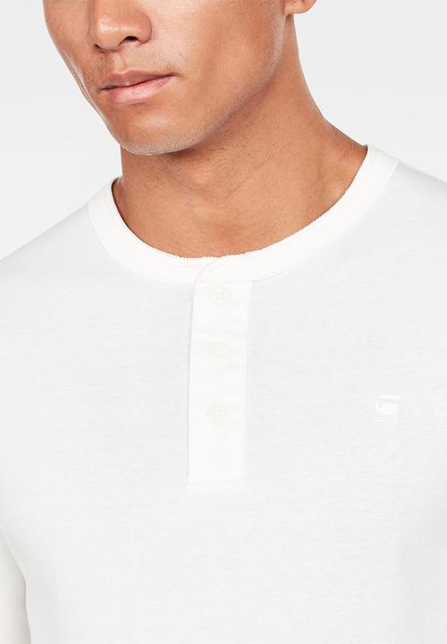 G-STAR - Korpaz grandad long sleeve tee - white