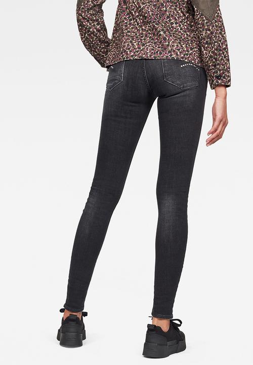 G-STAR - 3301 studs mid skinny - black