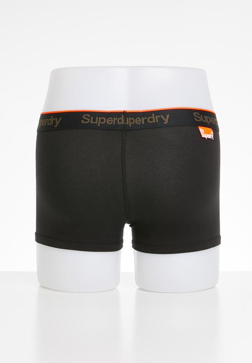 Superdry. - Orange label sport 3 pack trunks - black