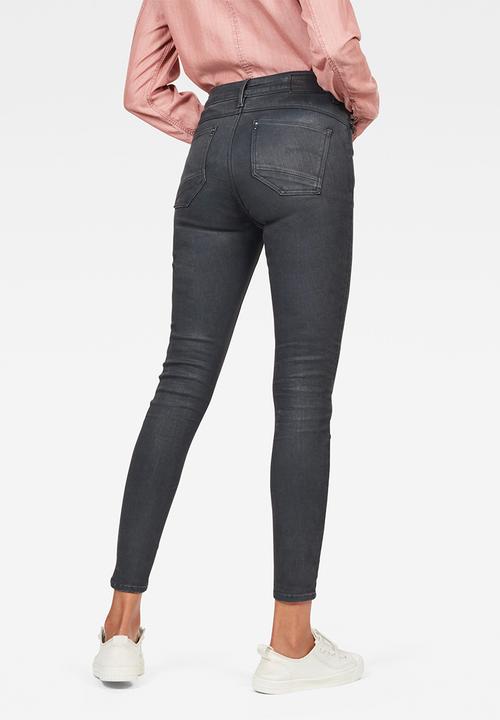 G-STAR - Ashtix zip high super skinny ankle jeans - charcoal