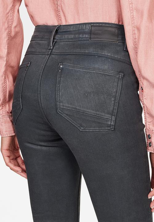 G-STAR - Ashtix zip high super skinny ankle jeans - charcoal