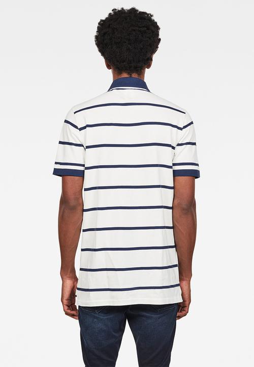 G-STAR - Fascia short sleeve polo - navy & white