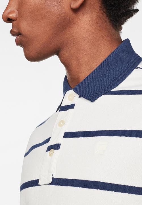 G-STAR - Fascia short sleeve polo - navy & white