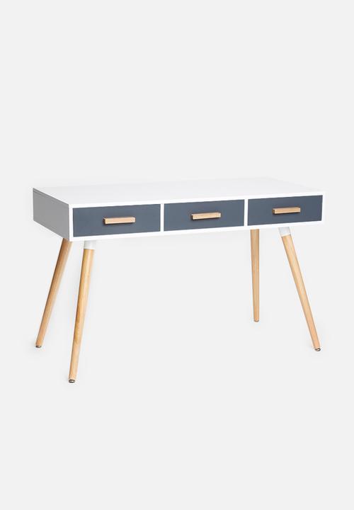 Sixth Floor - Alva desk - grey & white