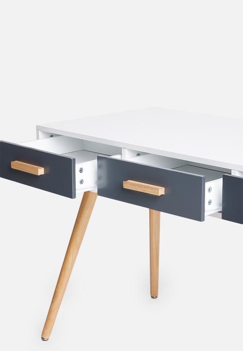 Sixth Floor - Alva desk - grey & white