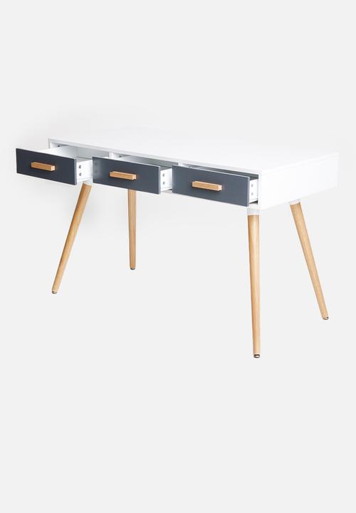Sixth Floor - Alva desk - grey & white